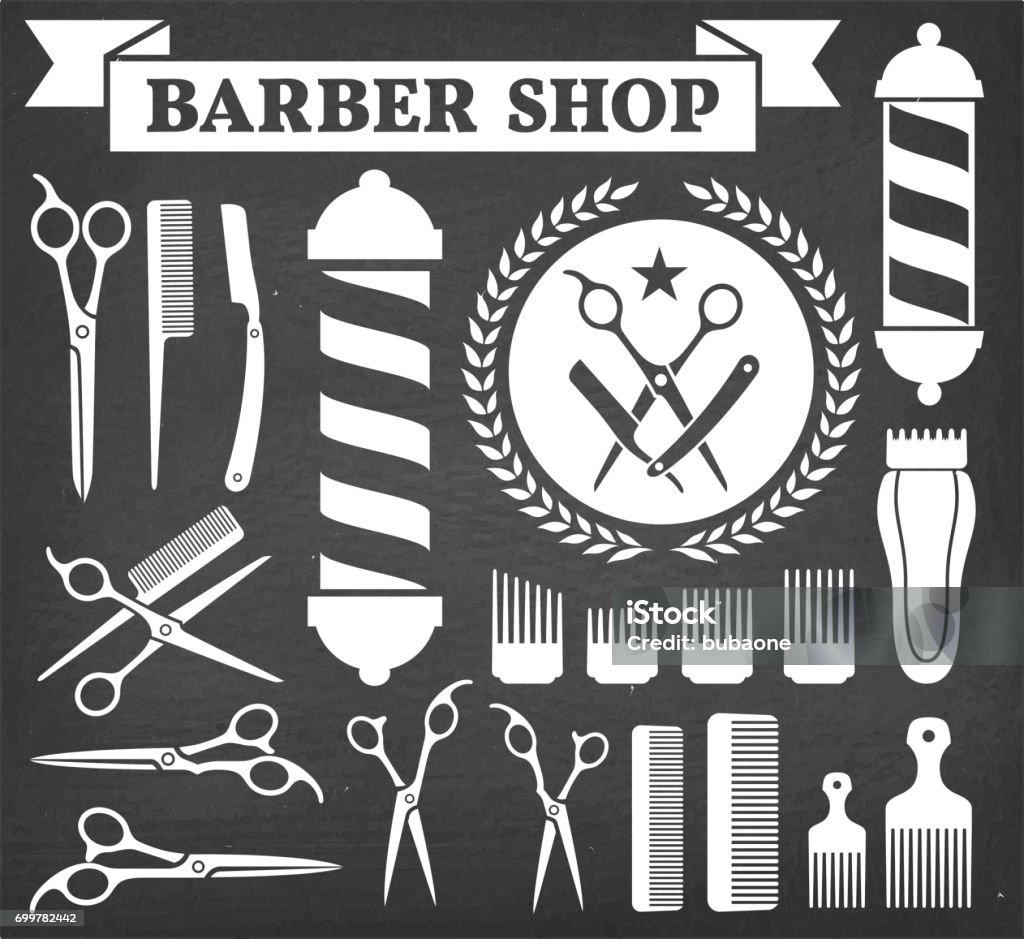 Bộ Biểu Tượng Barbershop Barber Tools For Haircut Vector Hình minh ...
