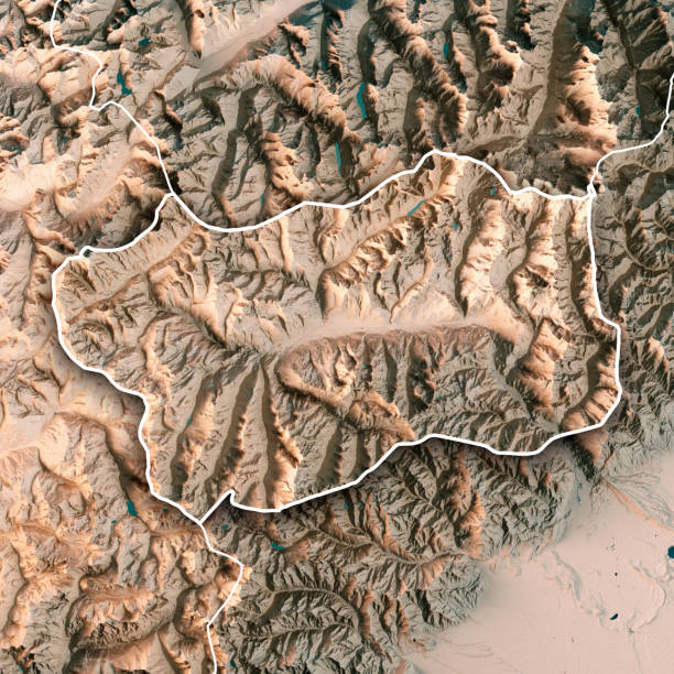 istock Aosta Valley State Italy 3D Render Topographic Map Neutral Border 699784052