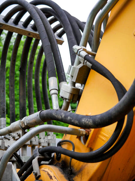 istock Elements of construction of old worn excavator 699795132
