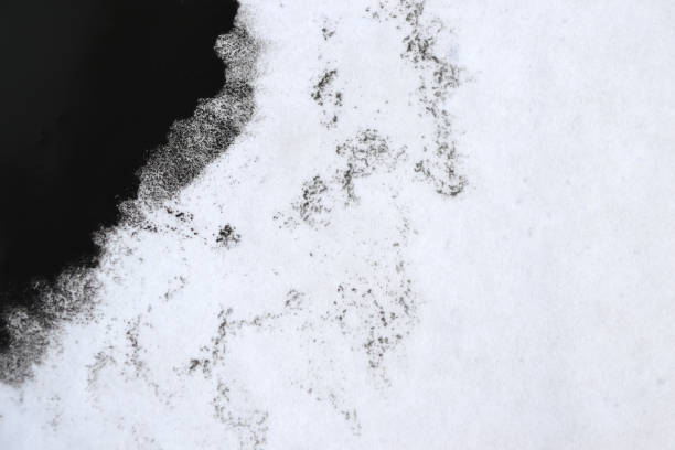 istock Black Ink Conveyed Over White Close-up Paper. 699807598
