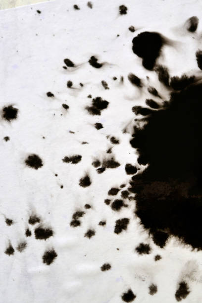 istock Black Ink Conveyed Over White Close-up Paper. 699808424