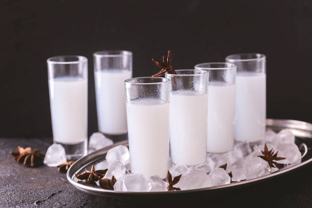 istock Arabic alcohol Raki with anis and ice. Arak, Ouzo 699821012
