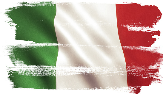 Italy flag background with cloth texture.