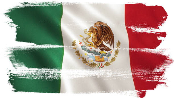 mexican flag - mexican flag mexico flag digitally generated image imagens e fotografias de stock