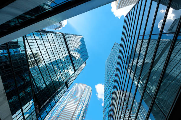 istock Modern skyscrapers shot with perspective 699831568