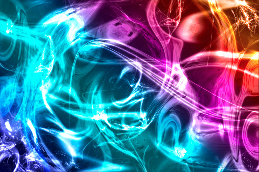 Bright glowing sparks abstract colored fractals and lines wallpaper