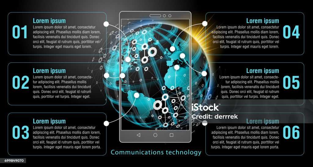 Technology In Communication Smart Phone Communications Technology Stock Illustration - Download ...