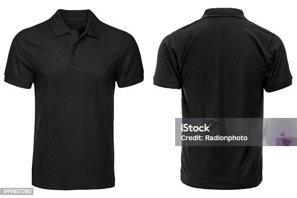 Black Polo Shirt Clothes Stock Photo - Download Image Now - Polo Shirt, Black Color, Template