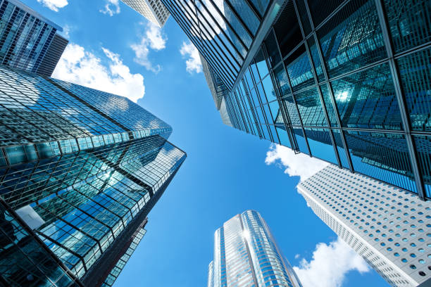 istock Modern skyscrapers shot with perspective 699860926