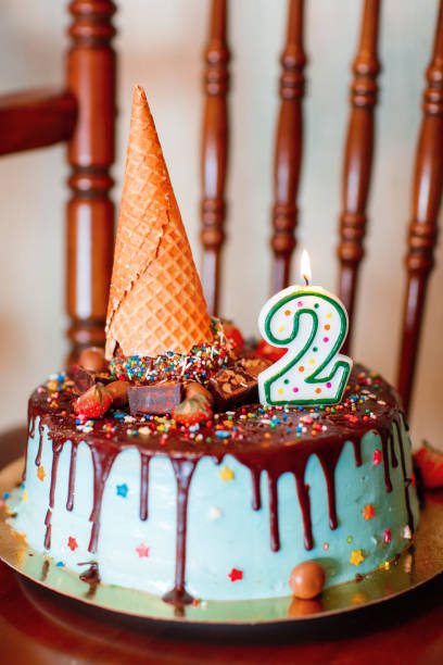 istock Cake: Birthday Cake With Candles For 2nd Birthday 699868318