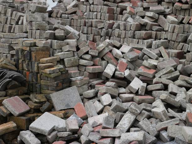istock Large piles and stacks of bricks 699872968