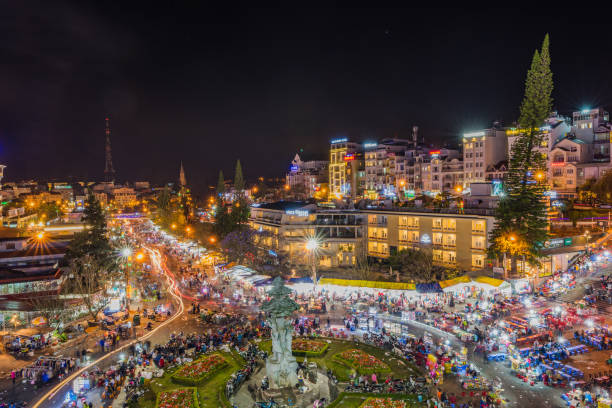 istock Da Lat city night view - Da Lat city 699873578