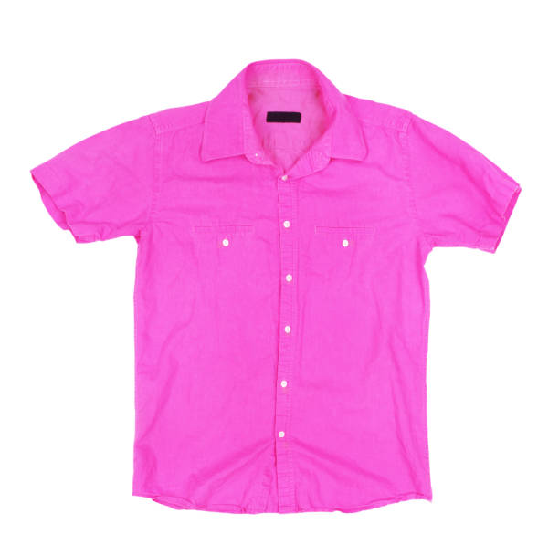 istock Blank violet shirt isolated on white background 699874008