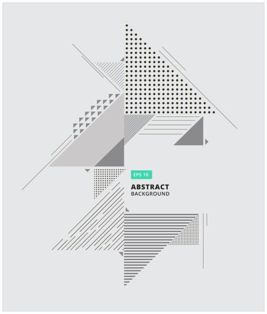 абстрактная геометрическая композиция формирует современный фон с декоративными треугольниками и узорами фон вектор иллюстрации для печ� - треугольник stock illustrations