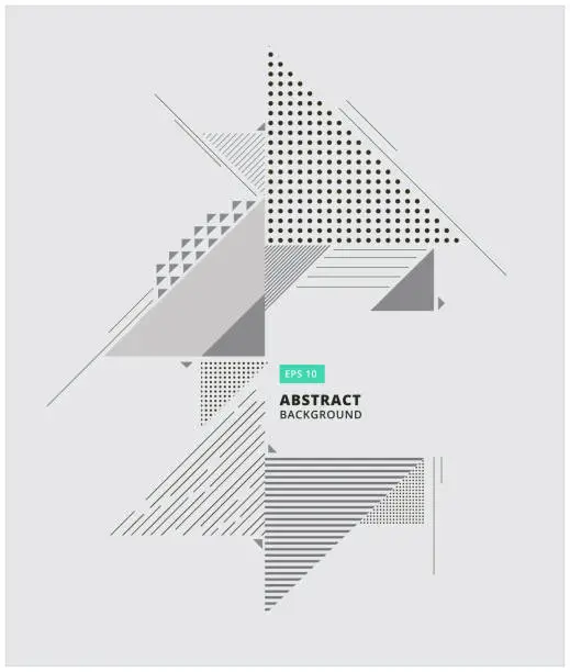 Vector illustration of Abstract geometric composition forms modern background with decorative triangles and patterns backdrop vector illustration for print, ad