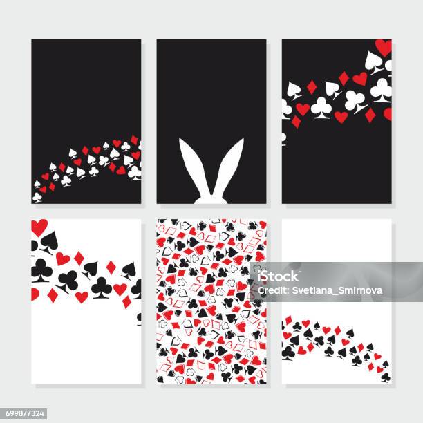 Alice In Wonderland Set Of Card Stock Illustration - Download Image Now - Alice in Wonderland - Fictional Character, Poker - Card Game, Backgrounds