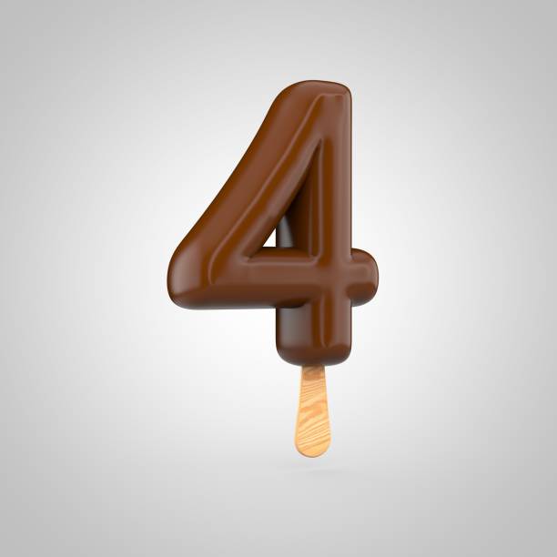 istock Ice cream number 4 isolated on white background 699879204