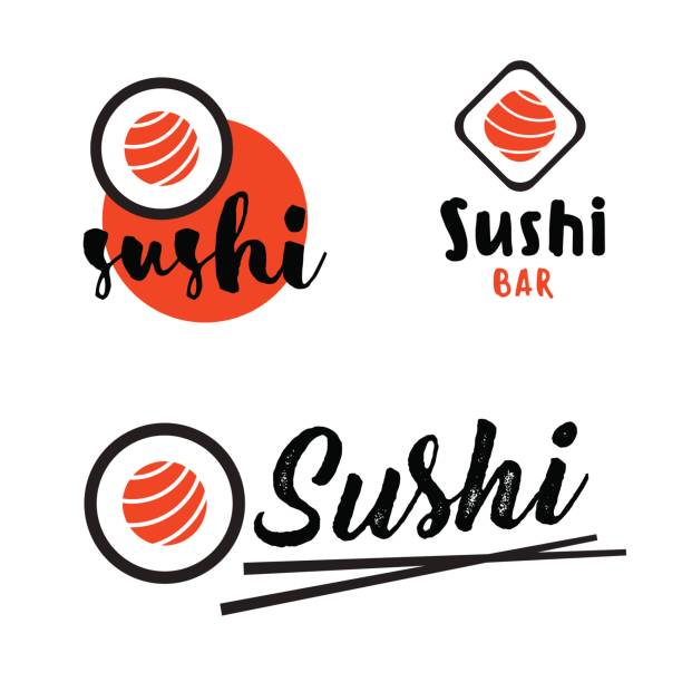 Sushi template. Sushi template. Japanese food. Asian cafe maki sushi stock illustrations
