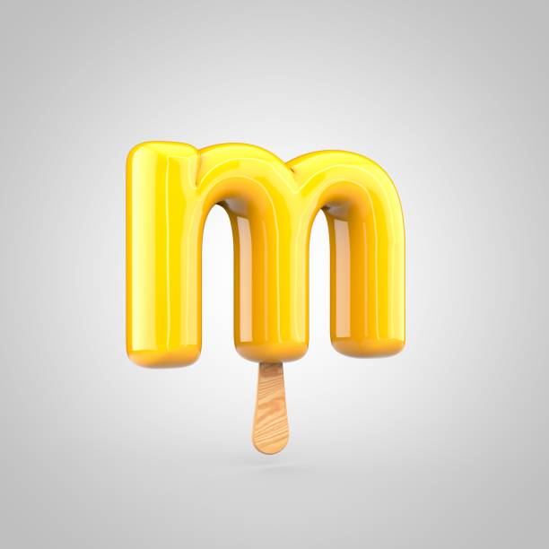 istock Ice cream letter M lowercase isolated on white background 699939138