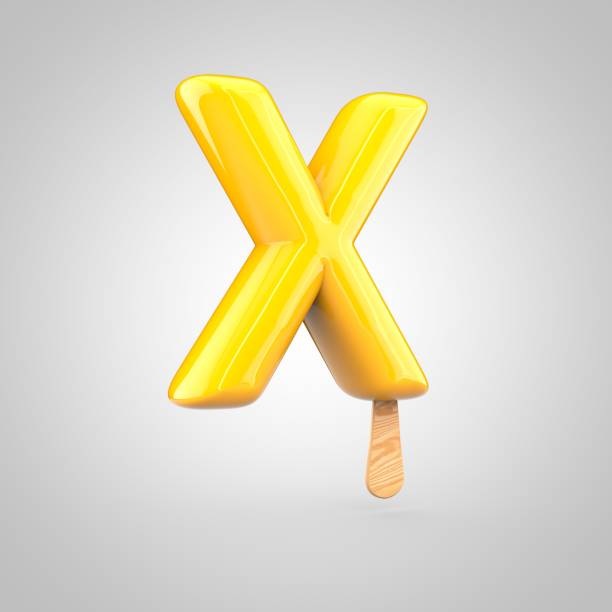 istock Ice cream letter X uppercase isolated on white background 699945210