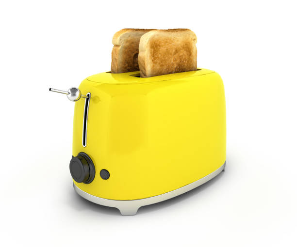 istock Toaster with toasted bread isolated on white background Kitchen equipment Close up 3d 699978360