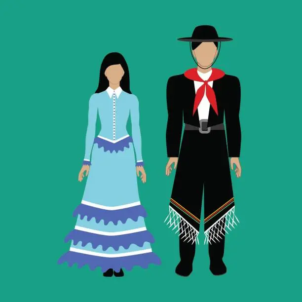 Vector illustration of Argentina national costume Gaucho