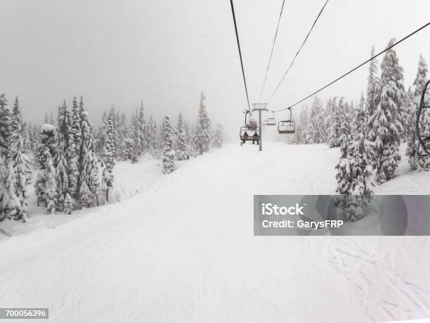 Chair Lift Monochrome Colors Timberline Ski Resort Mount Hood Oregon Stock Photo - Download Image Now