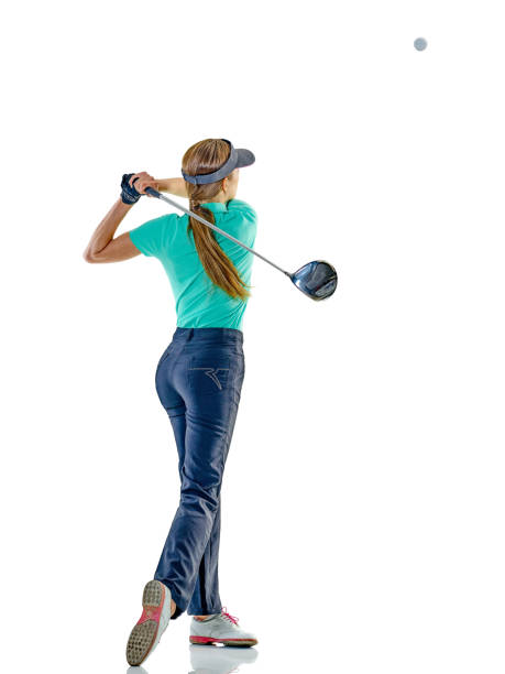 istock woman golfer golfing isolated 700074090