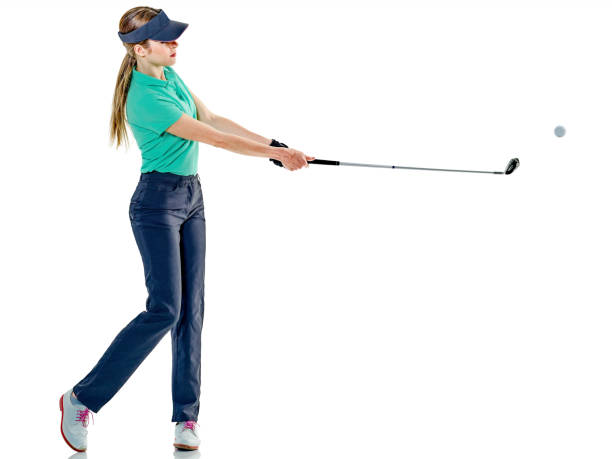 istock woman golfer golfing isolated 700074148