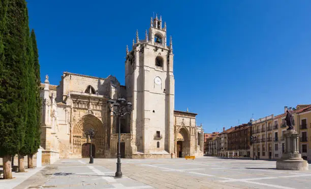 Day view of Palencia Cathedral.  Spain