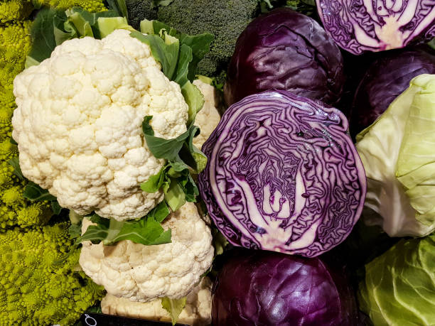 istock Cabbage and cauliflower at market 700087800