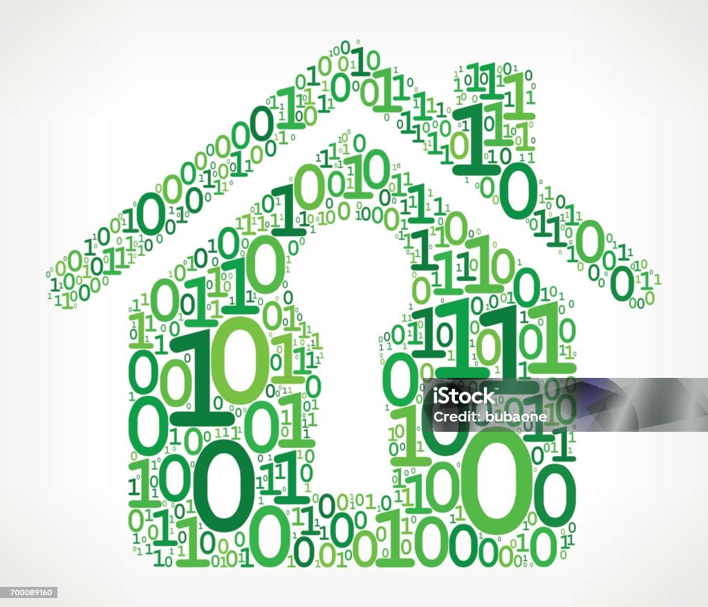 Binary Code Houses House Shaped Keyhole Binary Code Zero One Vector Illustration Stock ...