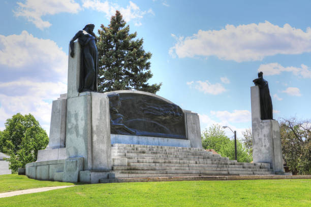 Memorial in Brantford, Ontario, Canada to Alexander Graham Bell A Memorial in Brantford, Ontario, Canada to Alexander Graham Bell alexander graham bell stock pictures, royalty-free photos & images