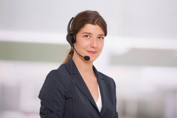istock secretary with headphones 700141778