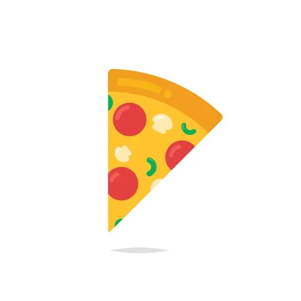 Vector illustration of Pizza slice icon vector