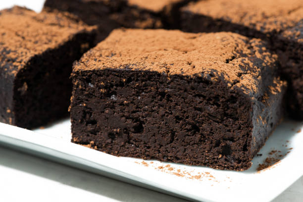 istock dessert - pieces of chocolate brownies, closeup 700178034