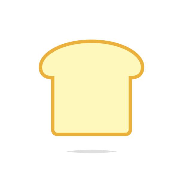 Slice of bread icon vector Vector element bread clipart stock illustrations