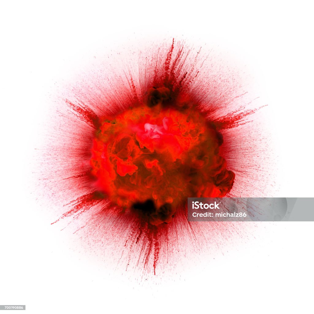 Red Explodion Red Toxic Explosion Isolated On White Background Stock Photo - Download ...