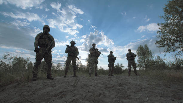 istock Military troop in a row 700194724