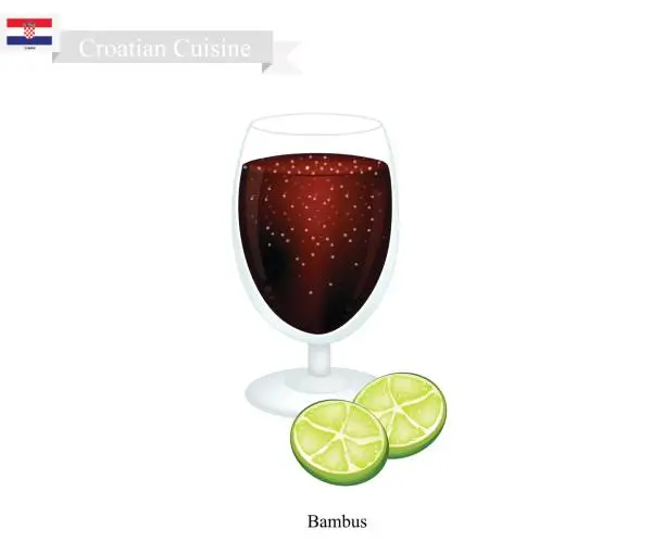 Vector illustration of Bambus, A Most Famous Drink in Croatia