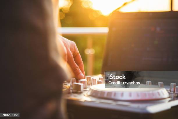 Dj Mixing Music Outdoor Stock Photo - Download Image Now - DJ, Formalwear, Arts Culture and Entertainment