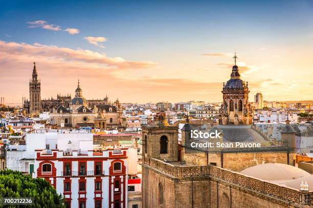 Seville Spain Skyline Stock Photo - Download Image Now - Seville, Andalusia, Spain
