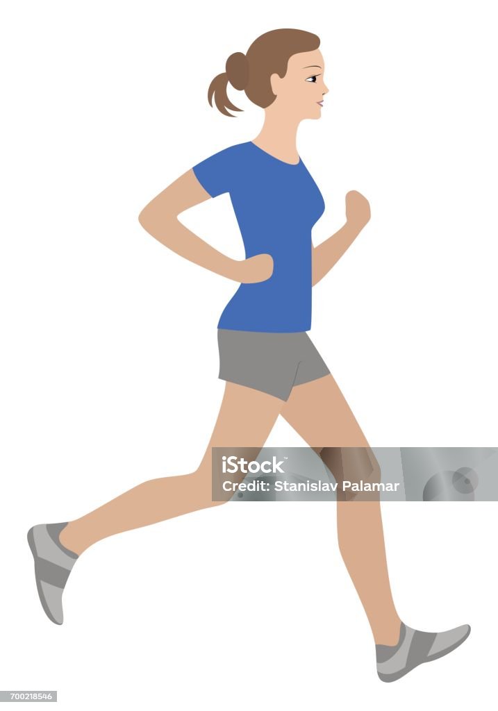 Running girl. Running girl vector illustration isolated, run woman. Active Lifestyle stock vector