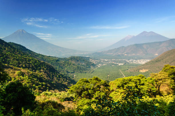 istock View of three volcanoes, Guatemala 700219376
