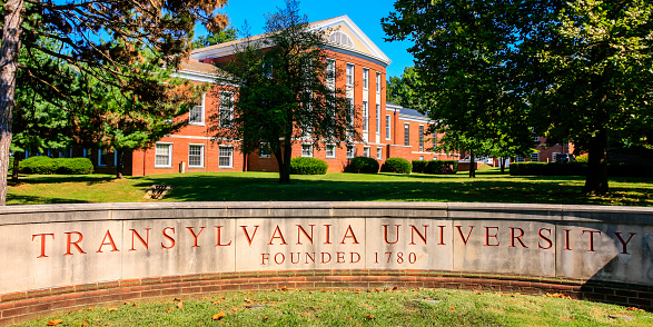 Transylvania University campus entrance in Lexington KY, USA