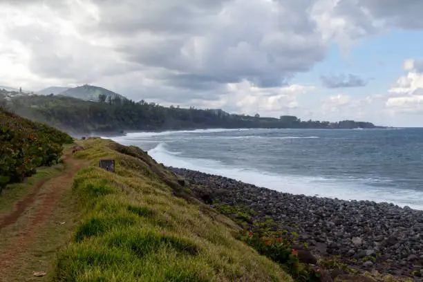 Coastline of Saint-Joseph in the southwest of Reunion Island.