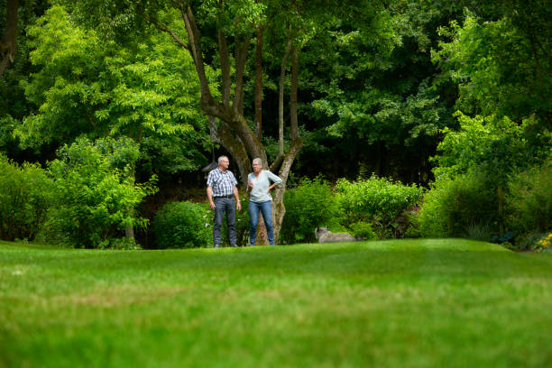 istock Retired couple's estate with park like garden 700247812