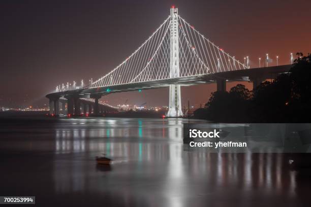 San Franciscooakland Bay Bridge Eastern Span At Night Stock Photo - Download Image Now