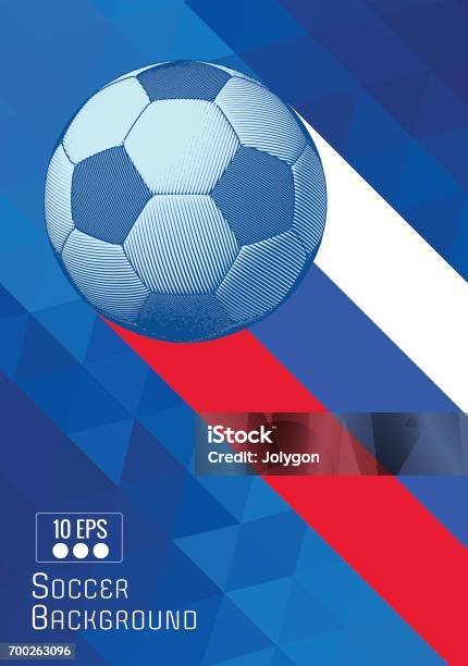 Soccer Ball Abbildung Mit Dreieck Streifen Bg Gravur Stock Vektor Art und mehr Bilder von Fußball