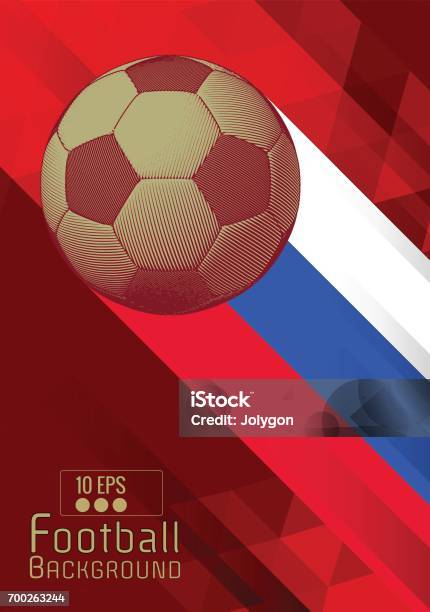 Engraving Football Graphic Layout With Color Stripe On Red Bg Stock Illustration - Download Image Now